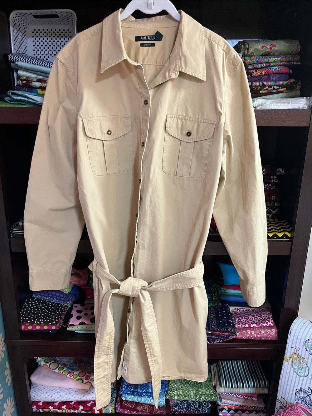 Ralph Lauren Beige Longline Utility Trench Coat